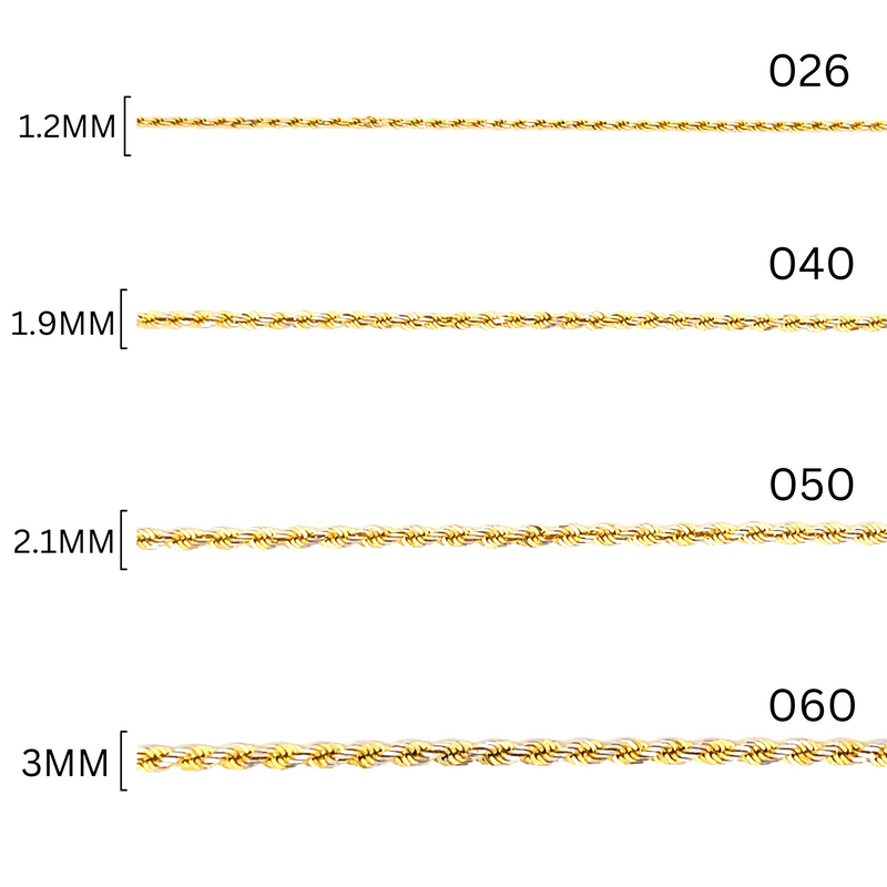 14K Yellow Gold Rope Chain