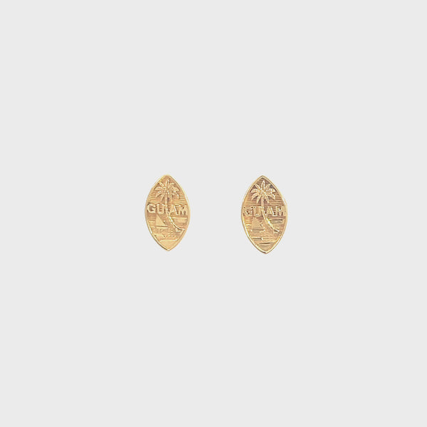 14K Yellow Gold Filled Guam Seal Stud Earrings