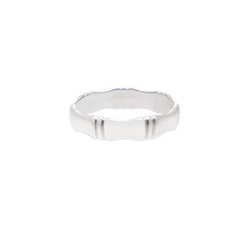 14K White Gold Bamboo Ring 4.5MM