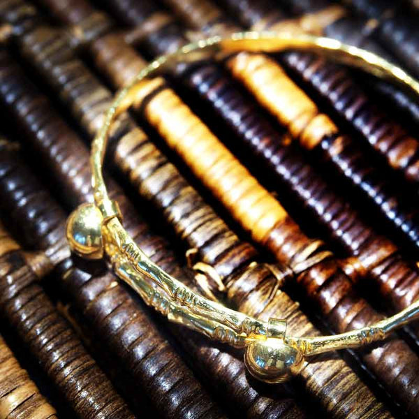 Yellow Gold Adjustable Bamboo Baby Bangle