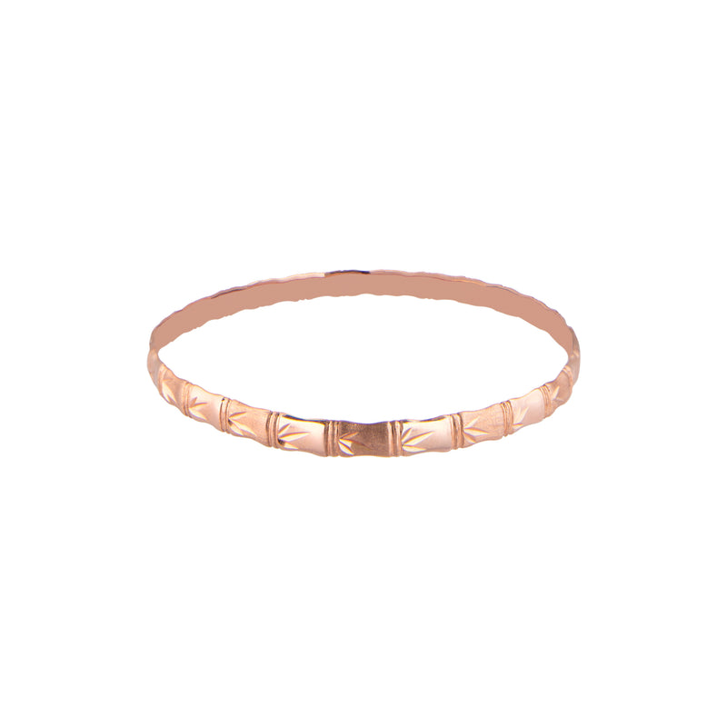 10K Rose Gold Bamboo Leaf Bangle | 5MM