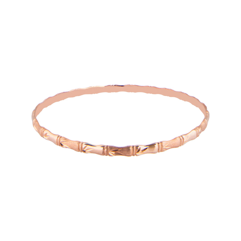 10K Rose Gold Bamboo Leaf Bangle | 3MM