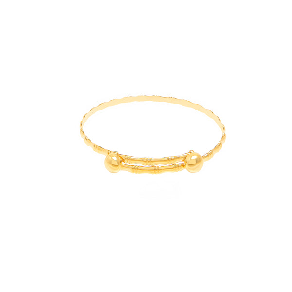 Yellow Gold Adjustable Bamboo Baby Bangle