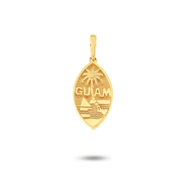 14K Yellow Gold Guam Seal Solid Pendant