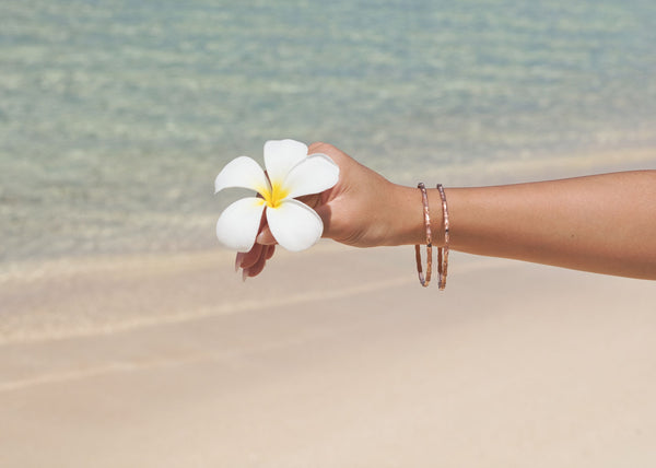 10K Rose Gold Bamboo Leaf Bangle | 3MM