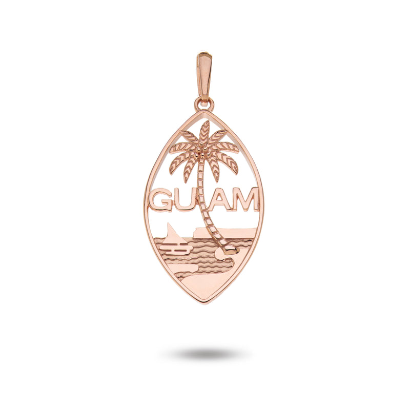 14K Rose Gold Guam Seal Plain Pendant