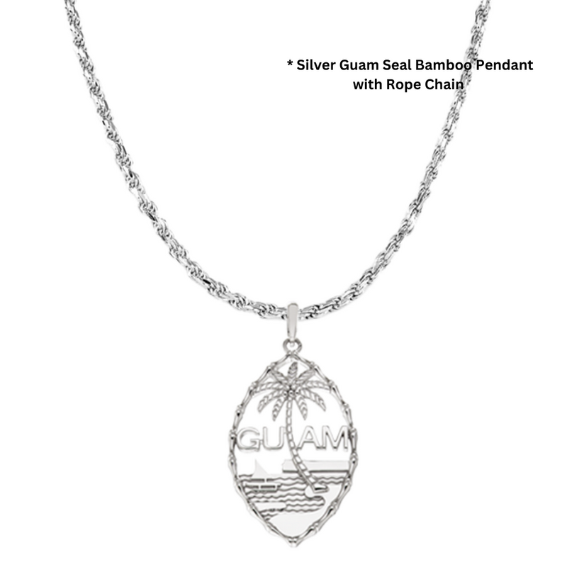 Silver Guam Seal Bamboo Pendant