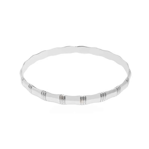 Silver Bamboo Bangle | 7MM Thickness