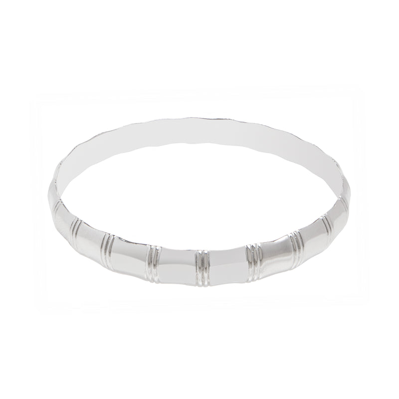 Silver Bamboo Bangle | 10MM Thickness