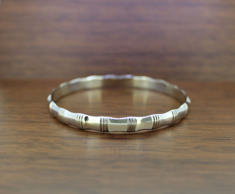 Silver Bamboo Bangle | 7MM Thickness