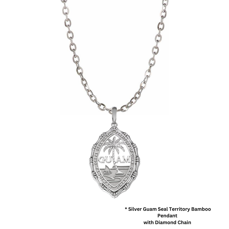 Silver Guam Seal Territory Bamboo Pendant