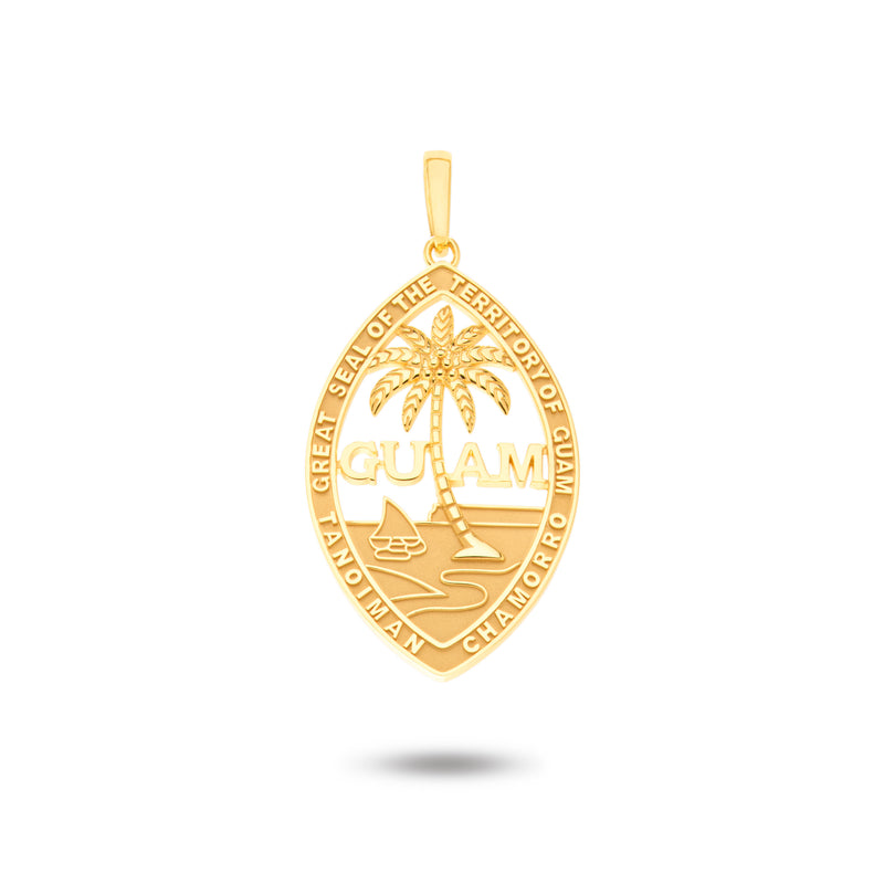 14K Yellow Gold Guam Seal Territory Pendant