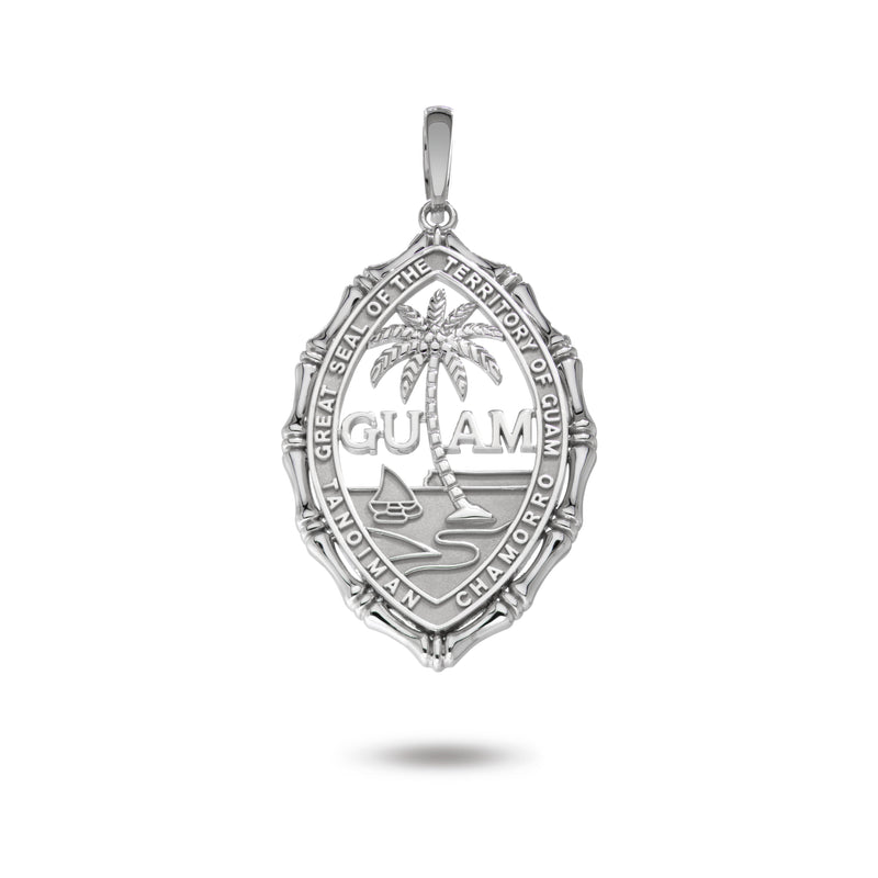 Silver Guam Seal Territory Bamboo Pendant