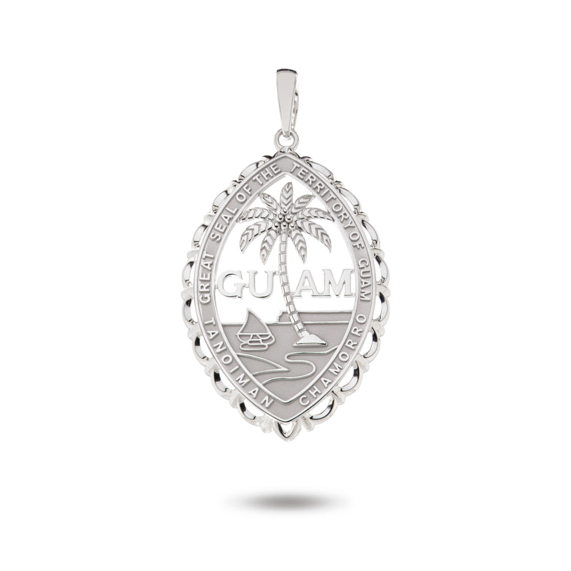 Silver Guam Seal Territory Wave Pendant