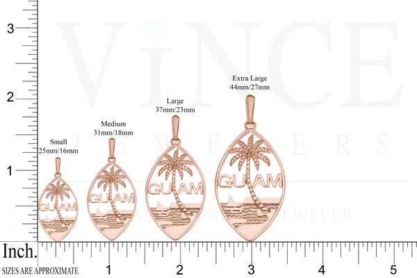 14K Rose Gold Guam Seal Plain Pendant